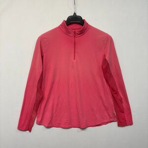 IBKUL Women 1/4 Zip Pullover Top Shirt Size XL X-Large Pink Active D048 -28
